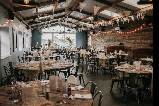 The Hayloft set up for a wedding reception