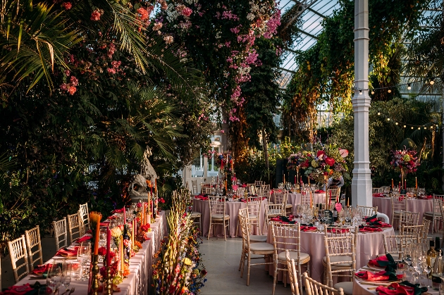 Top table sefton palm house vibrant colour palatte