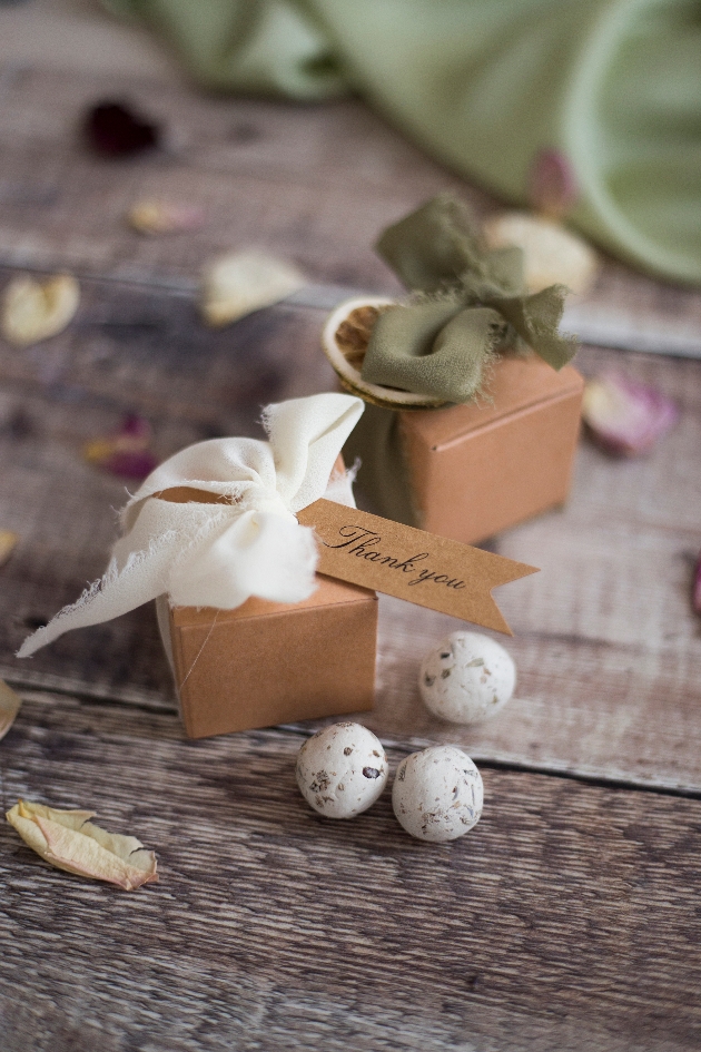 Wedding favour boxes and seed balls from Somerset Blooms