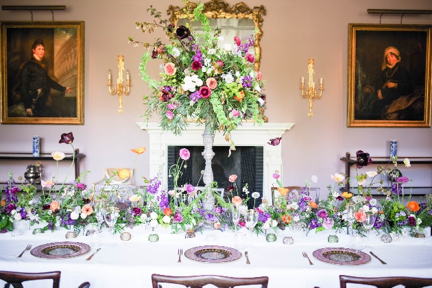 Floral table runner and centrepiece by Jacqui O 