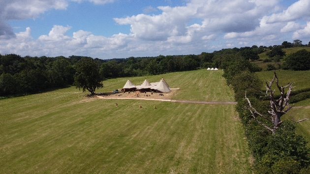 tipis set up for a wedding at swanley meadows